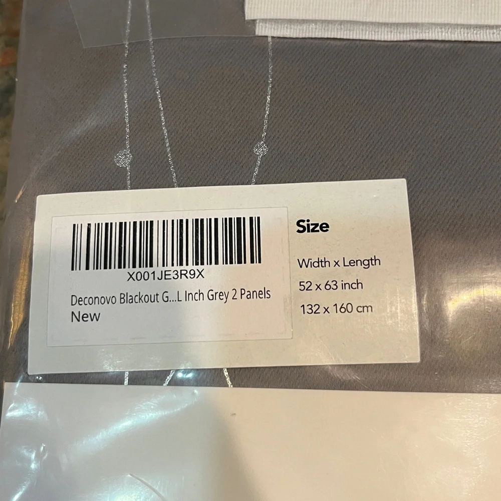 Deconovo pair of foil printed thermal insulated blackout curtains 52 X 63 total